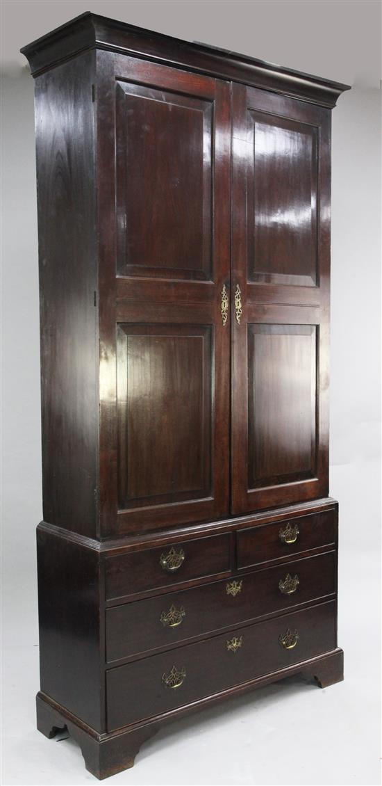 A George III mahogany bookcase, W.3ft 10in. D.1ft 5in. H.7ft 9in.